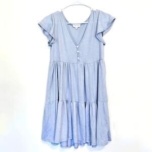 See You Monday Knit Tiered V-Neck Dress